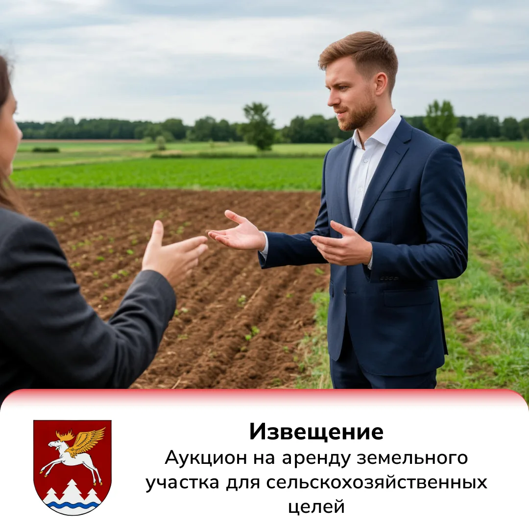 Аукцион на аренду земельного участка для сельскохозяйственных целей!