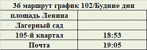Уважаемые пассажиры! По маршруту 36 не будет следующего рейса:
