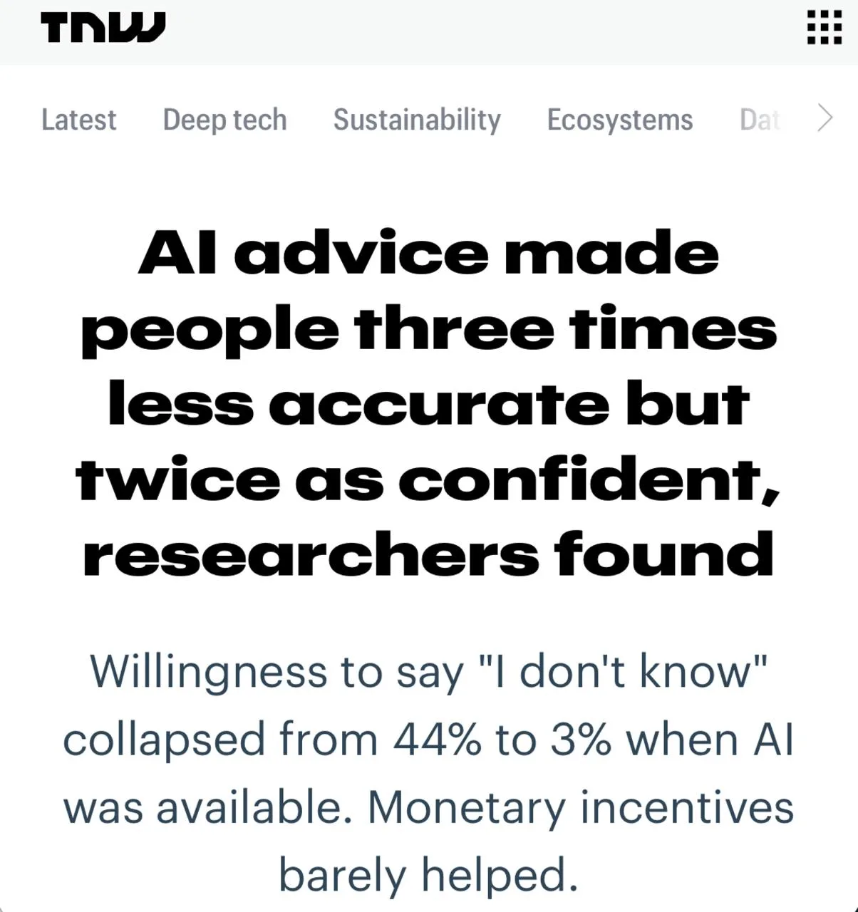 🧠 ИИ убивает критическое мышление

Мы думаем, что нейросети делают нас умнее. На деле всё наоборот:
