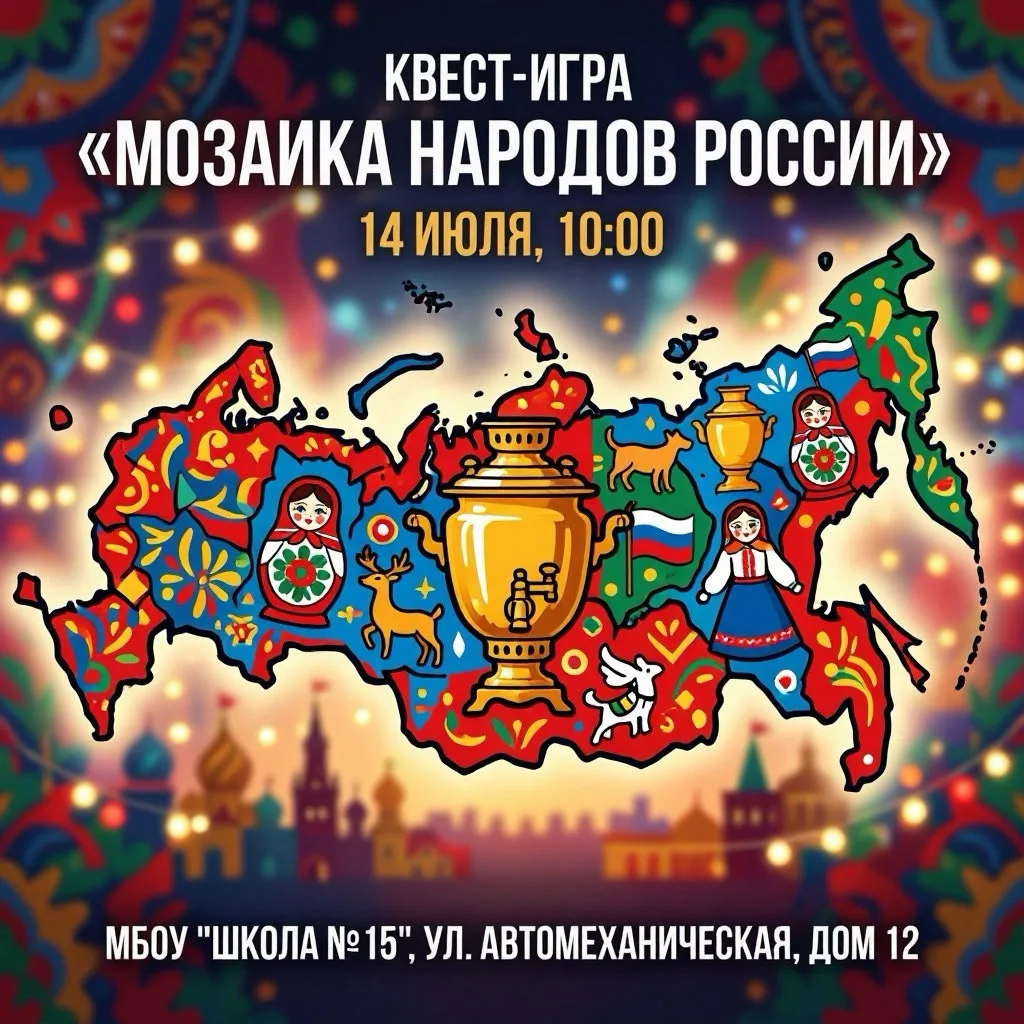 🎉 Готовьтесь к яркому путешествию по культурному коду России! 🎉

💥Приглашаем всех на квест‑игру «