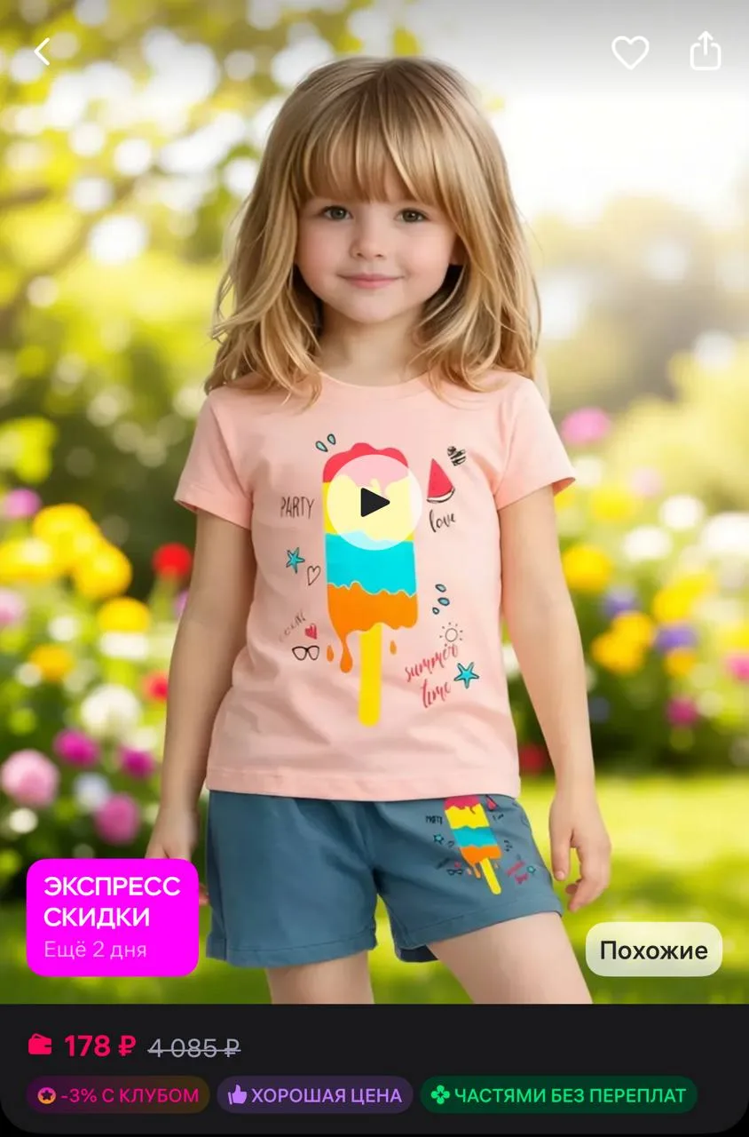 Baby Style Комплект шорты футболка для детей