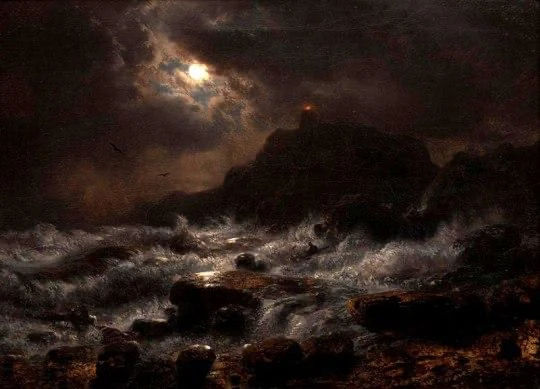 «Норвежское побережье в лунном свете» 1848.

— Андреас Ахенбах
(1815-1910)

Бестиа́рий 🦇