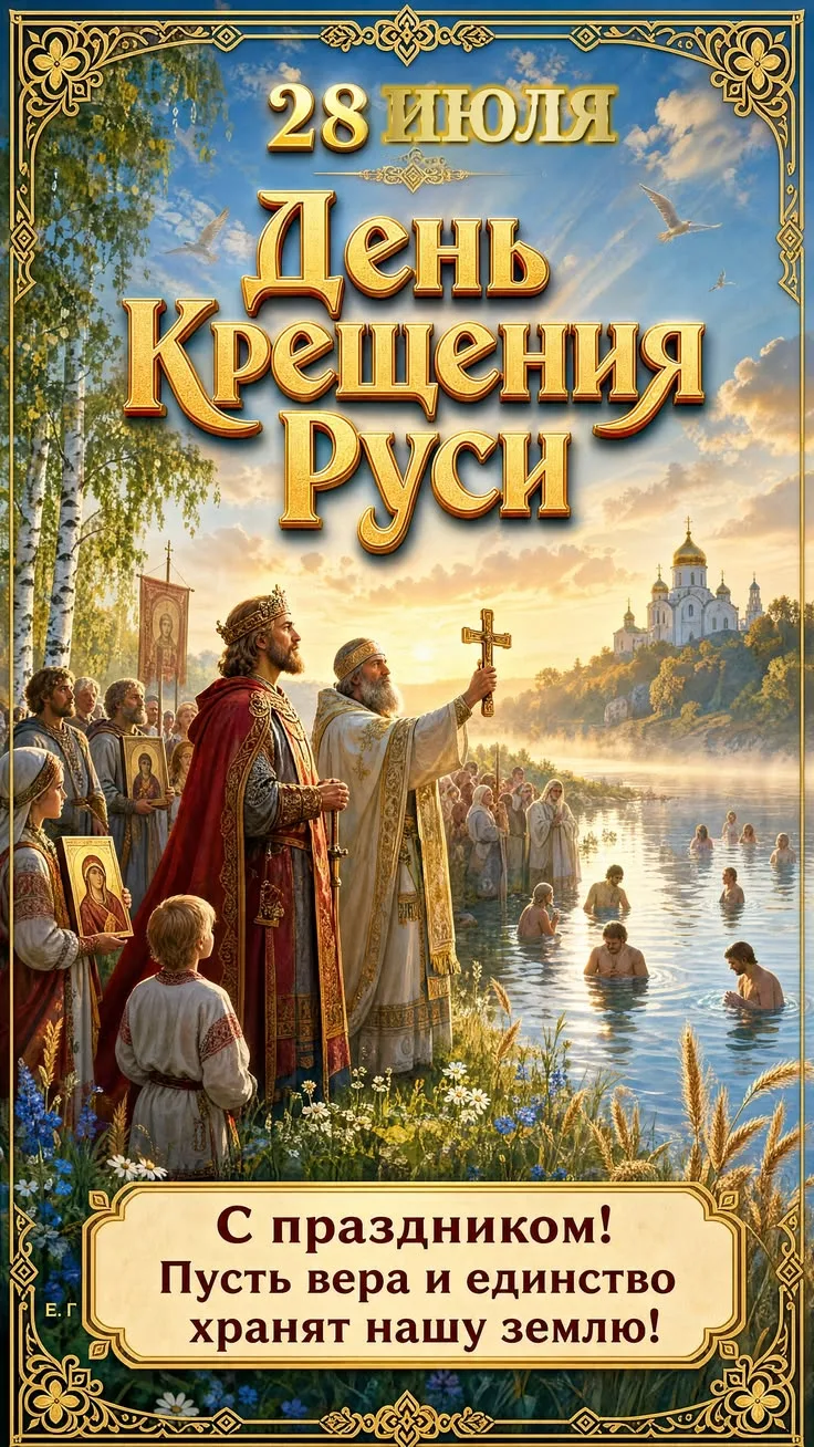 🌹🌹🌹 С Днём Крещения Руси! Здоровья крепкого, сильного духа, отличного настроения, добрых людей во