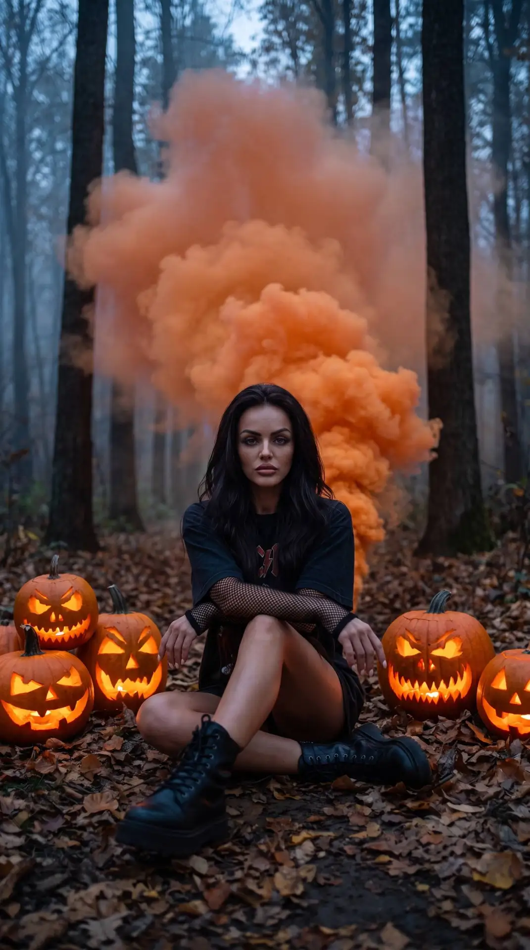 🎃 Оранжевый дым и тыквы
