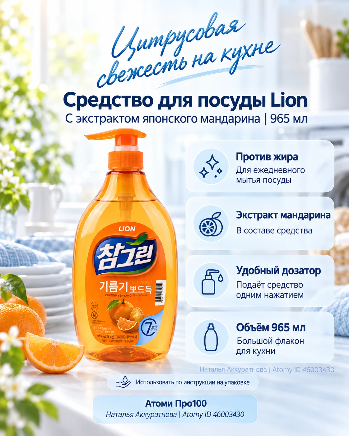 LION С ЯПОНСКИМ МАНДАРИНОМ — ОРАНЖЕВЫЙ АКЦЕНТ НА КУХНЕ