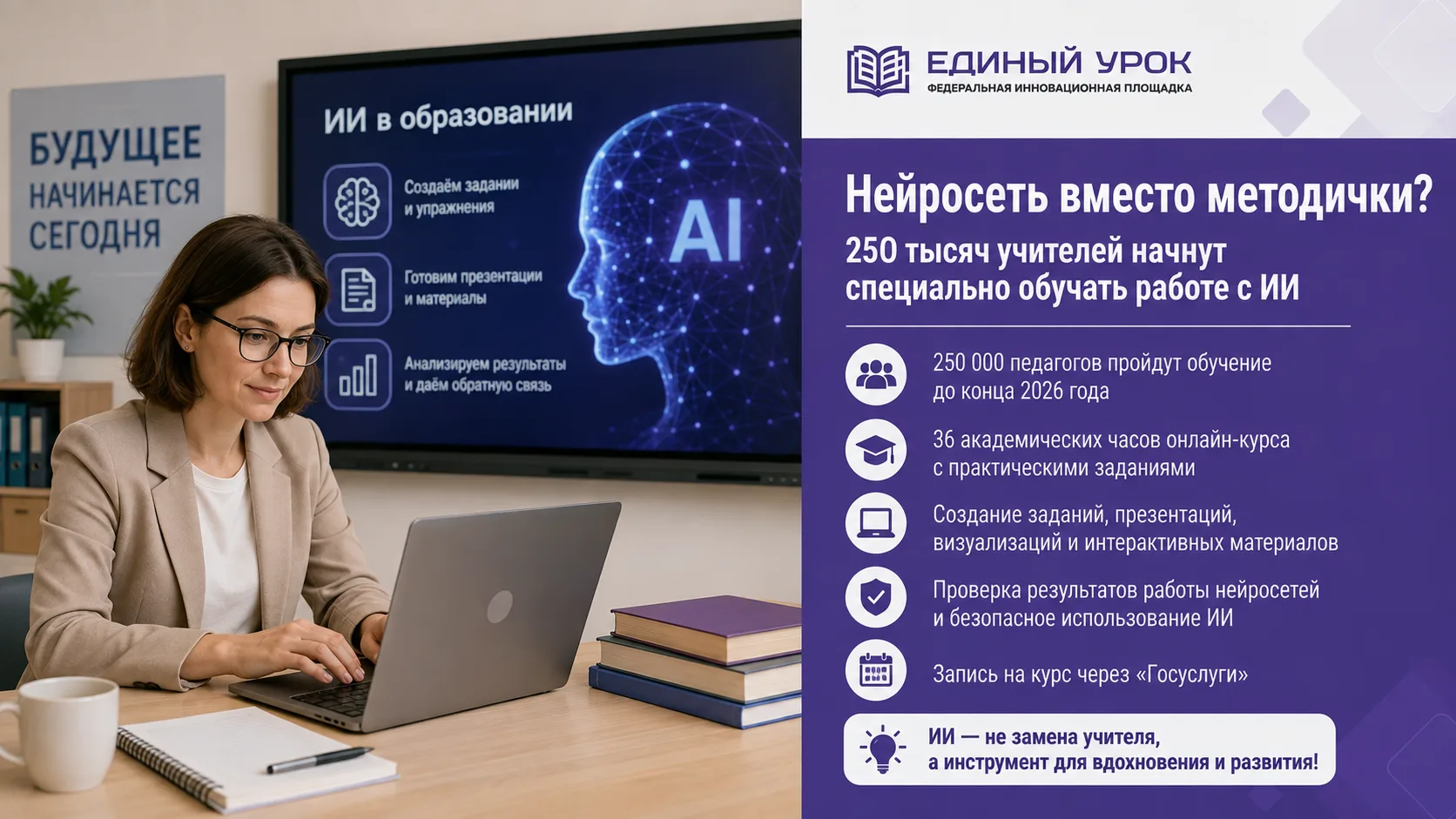 Нейросеть вместо методички? 250 тысяч учителей начнут специально обучать работе с ИИ