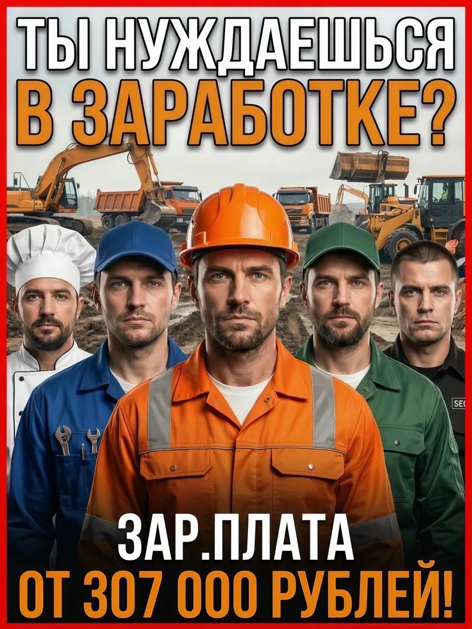 🟠‼️Ты нуждаешься в заработке ? Срочно требуются рабочие, специалисты,строители, повары. З/п от 307 