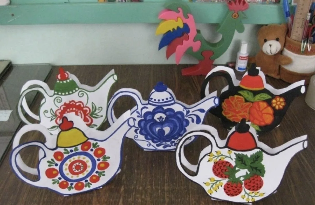 Поделка-раскраска для детей 🫖☕️
