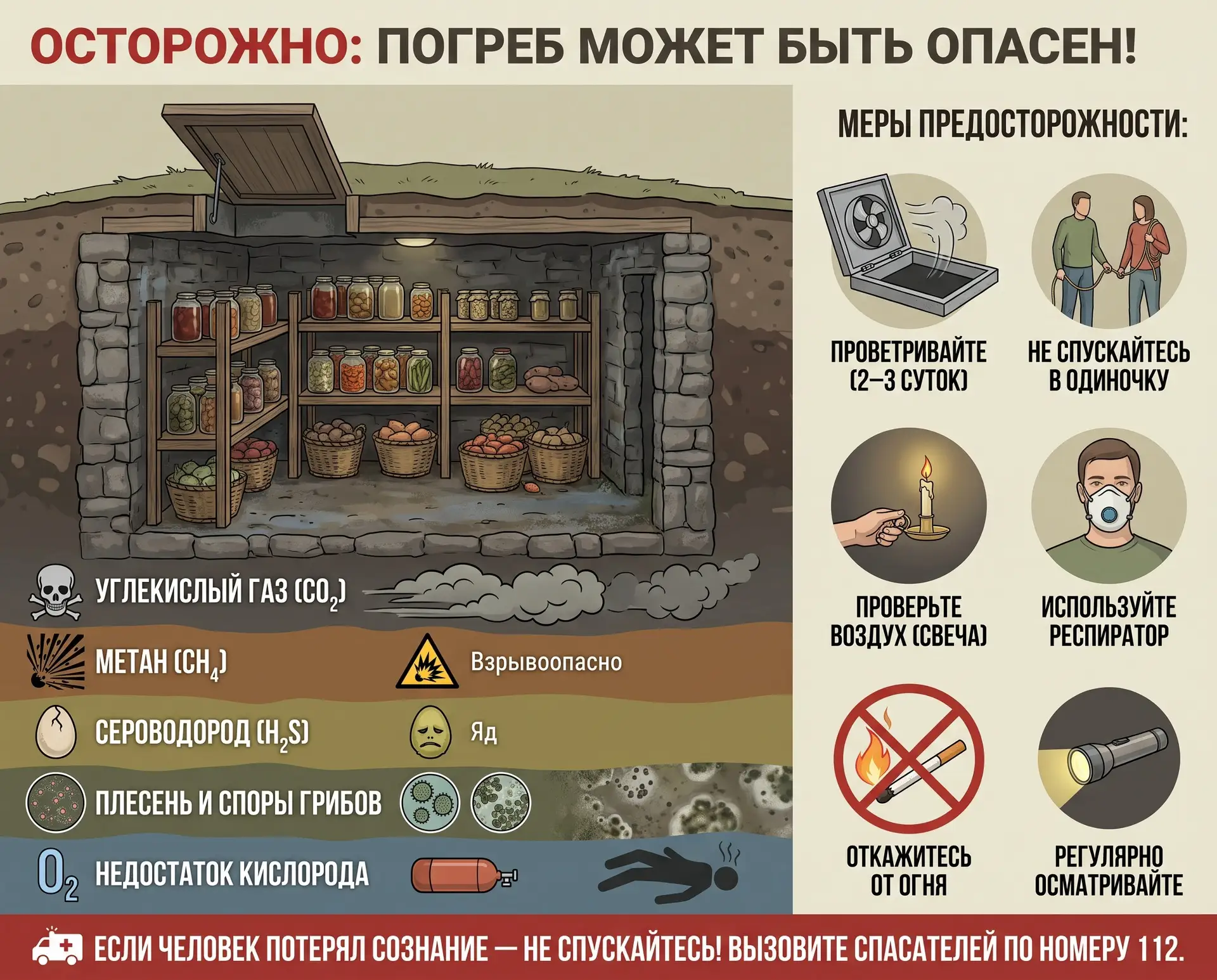 🌑 Осторожно: погреб может быть опасен! 🌑