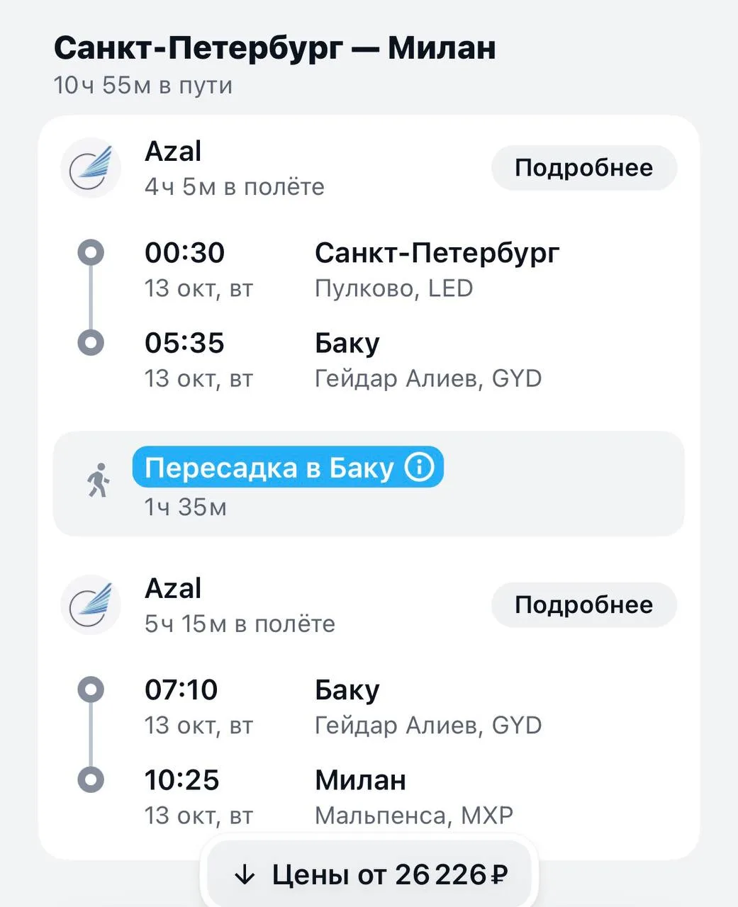 В Италию из Питера за 26 тыс в обе стороны 🔥🔥