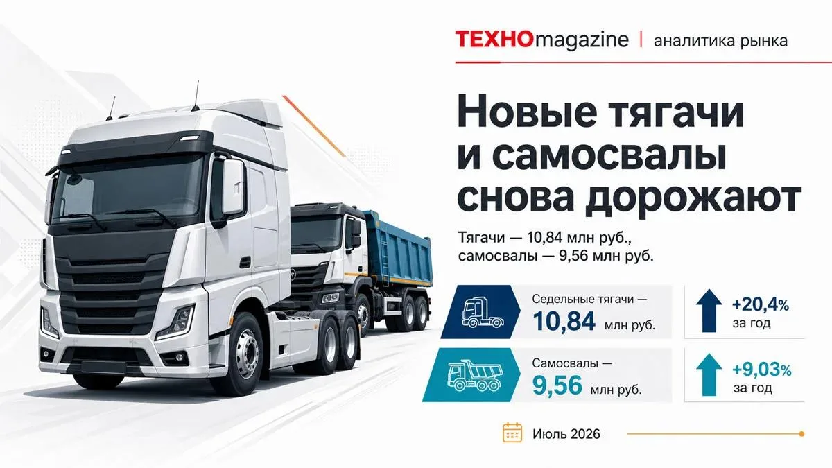 Цена тягачей выросла на 20%, а самосвалов всего на 9% ❗