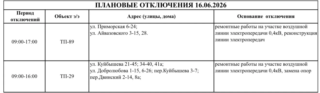 💡 Уважаемые потребители г. Артёма 
Информируем вас о плановых отключениях электроэнергии

Благодари
