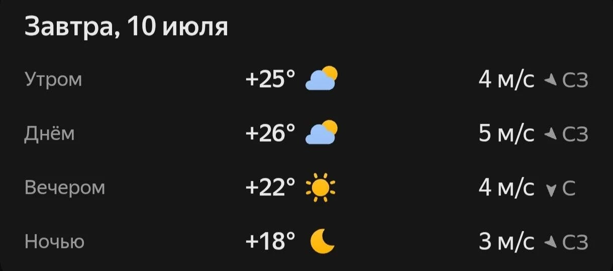 Прогноз погоды☀️