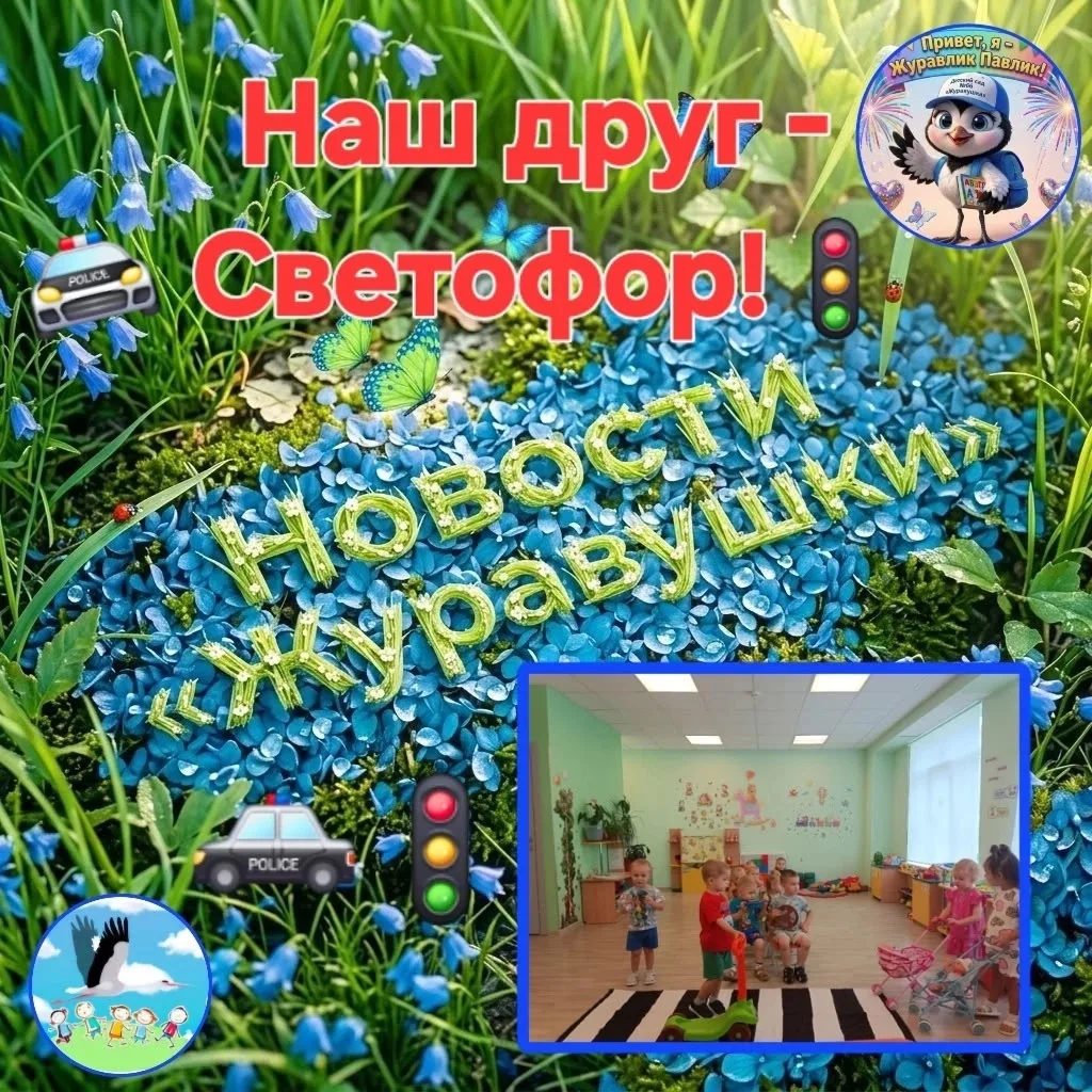 #Новости_МБДОУДС66 
🚦«Разноцветных три кружочка:
Красный светит – подожди!
И на жёлтый – стой, друж
