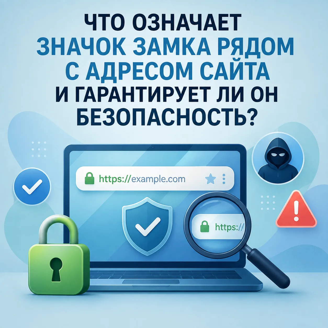 Что означает значок замка рядом с адресом сайта и гарантирует ли он безопасность?