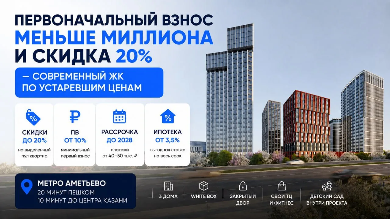 Первоначальный взнос 10%, адекватные платежи, рассрочка и скидки до 20%