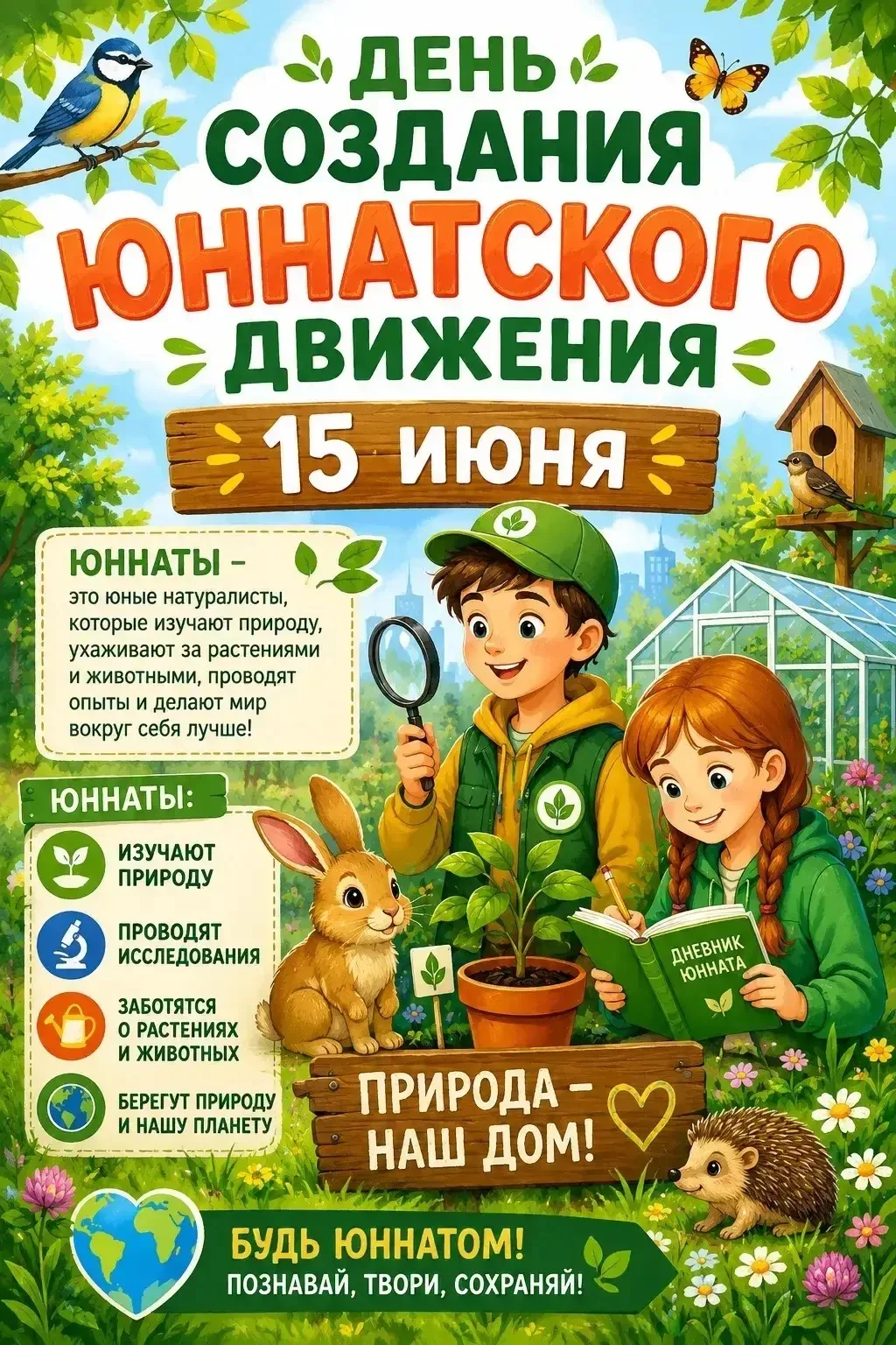 🌿Сегодня особенный день — 15 июня отмечается День создания юннатского движения!

🗓 В 1918 году, в 