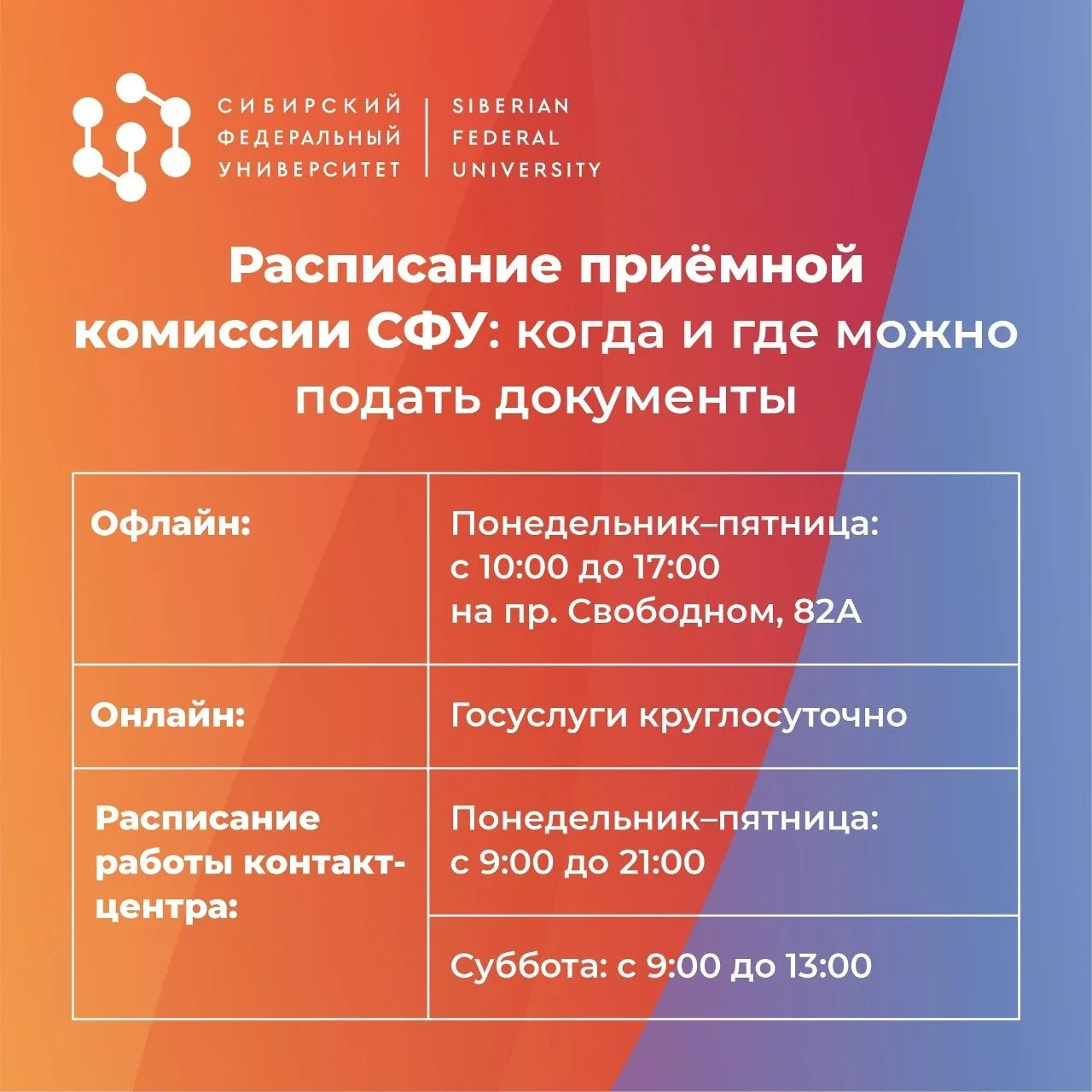 3️⃣ дня до старта приёмной кампании. Готовься к ней заранее и сохраняй наше рабочее расписание ⤴️

М