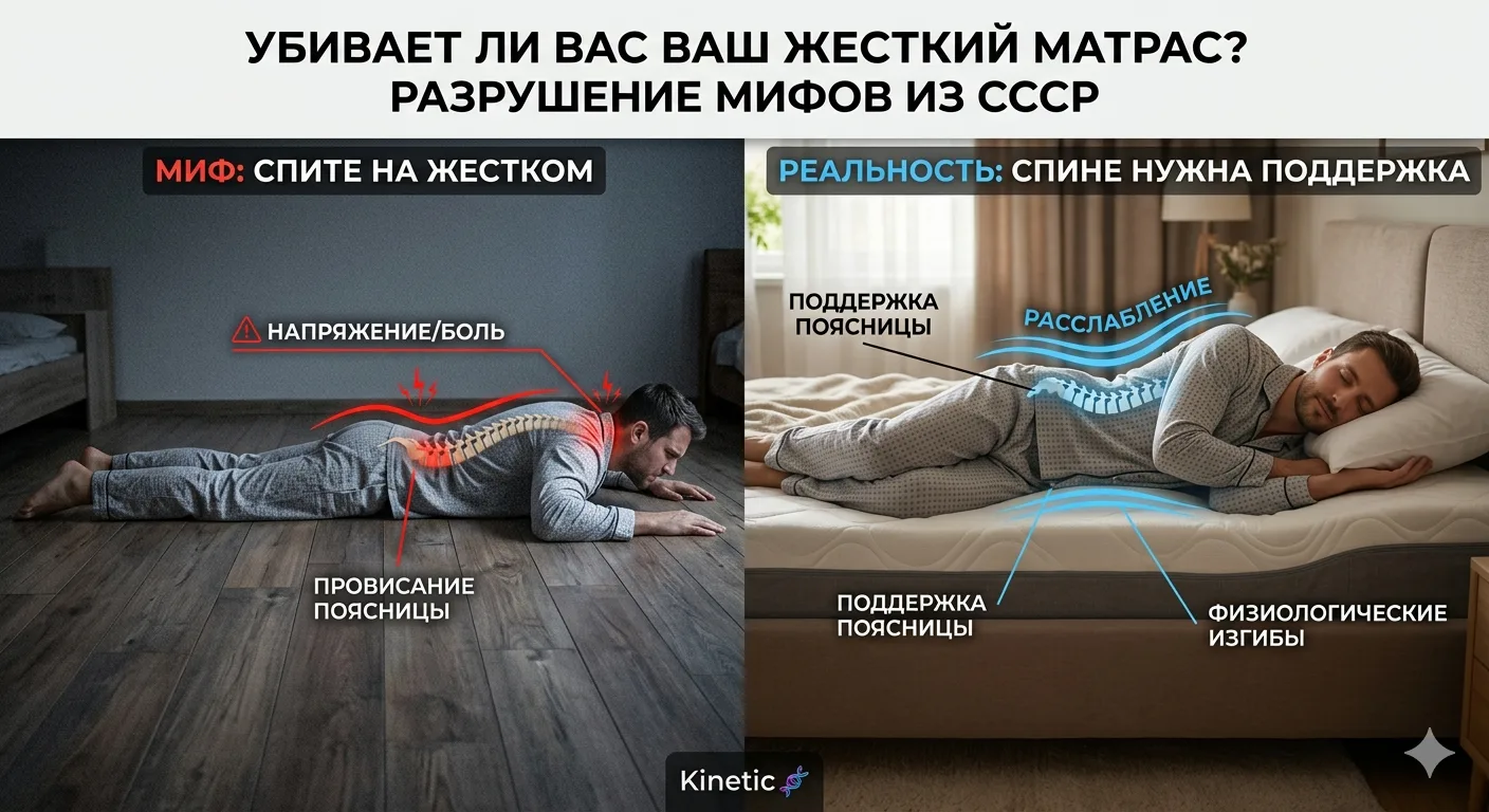 ​🪵 «БОЛИТ СПИНА — СПИ НА ЖЕСТКОМ!» ХУДШИЙ СОВЕТ ИЗ СССР.
​Многие до сих пор в это верят. Чуть прихв