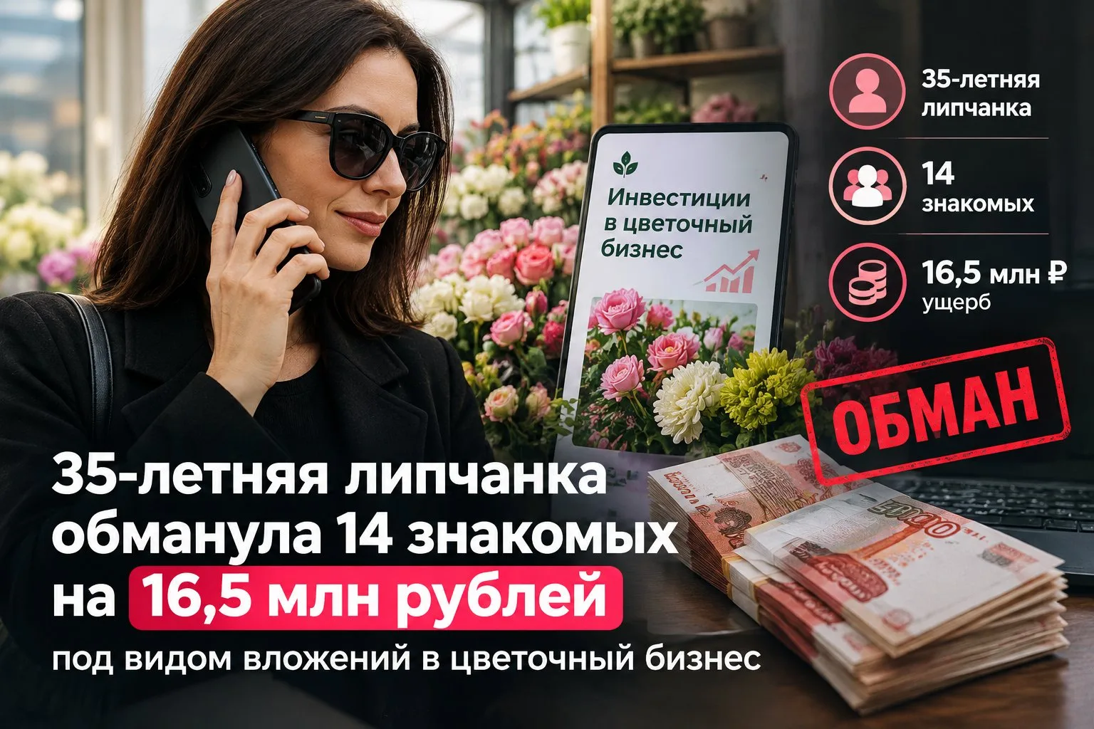 35-летняя липчанка обманула 14 знакомых на 16,5 млн рублей