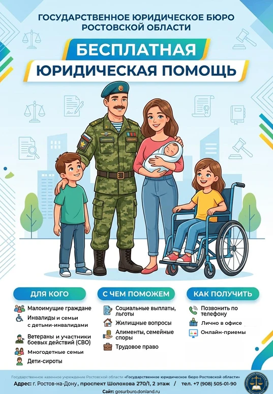 ГКУ РО «Государственное юридическое бюро Ростовской области» информирует о проведении о...