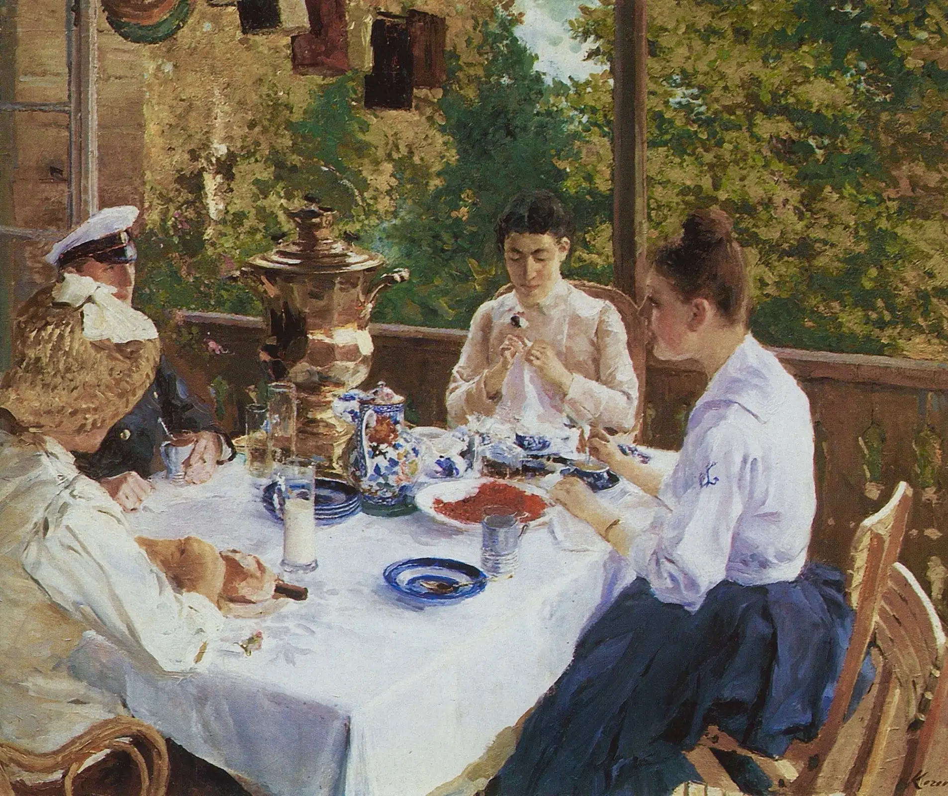 Константин Коровин «За чайным столом» 1888 г.