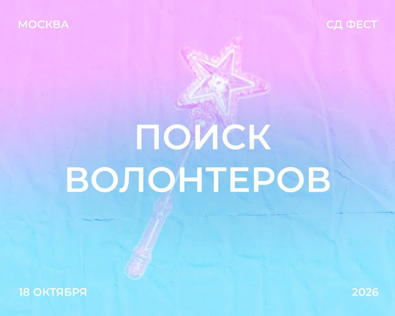 Ищем волонтеров на наш CD FEST