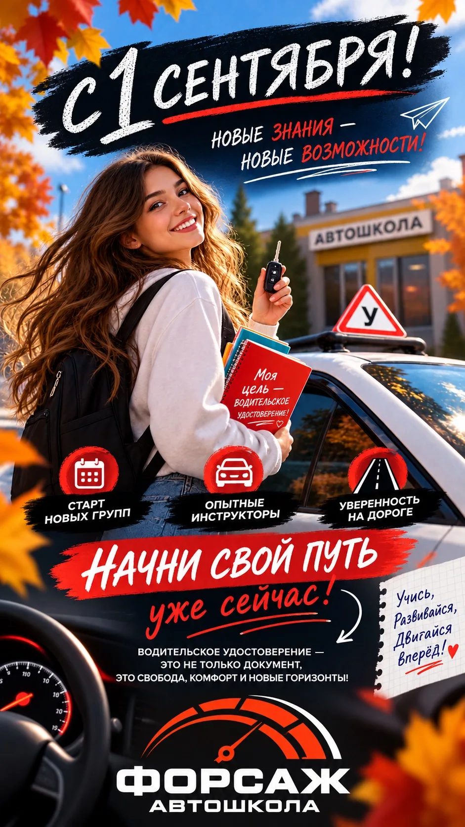 🍂 С 1 СЕНТЯБРЯ! 🚗📚