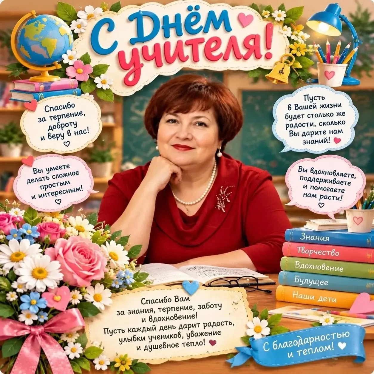 Дорогая Елена Алексеевна!От всего 8 «А» класса мы спешим поздравить Вас с Днём учителя!...