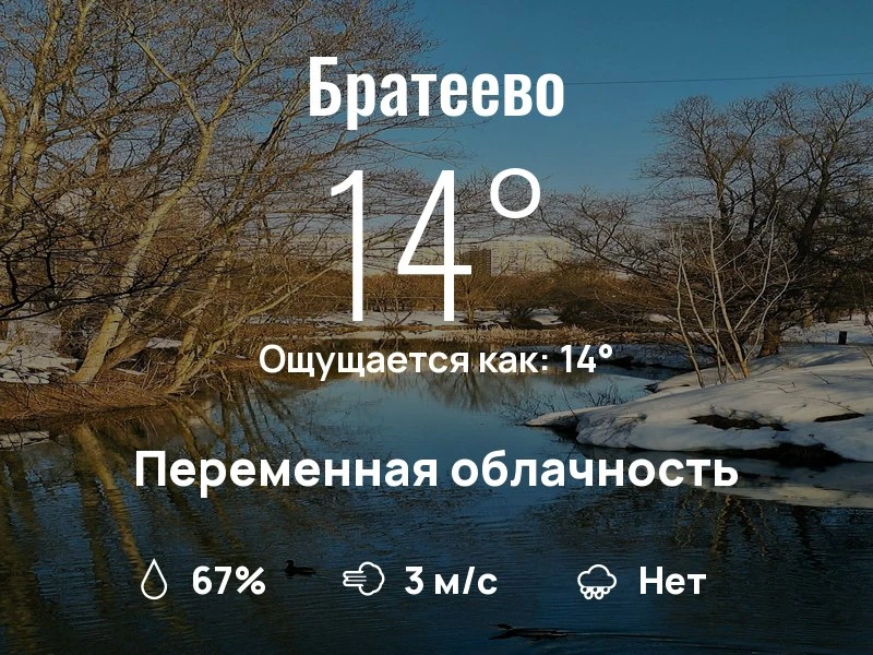 Что с погодой в Братеево?