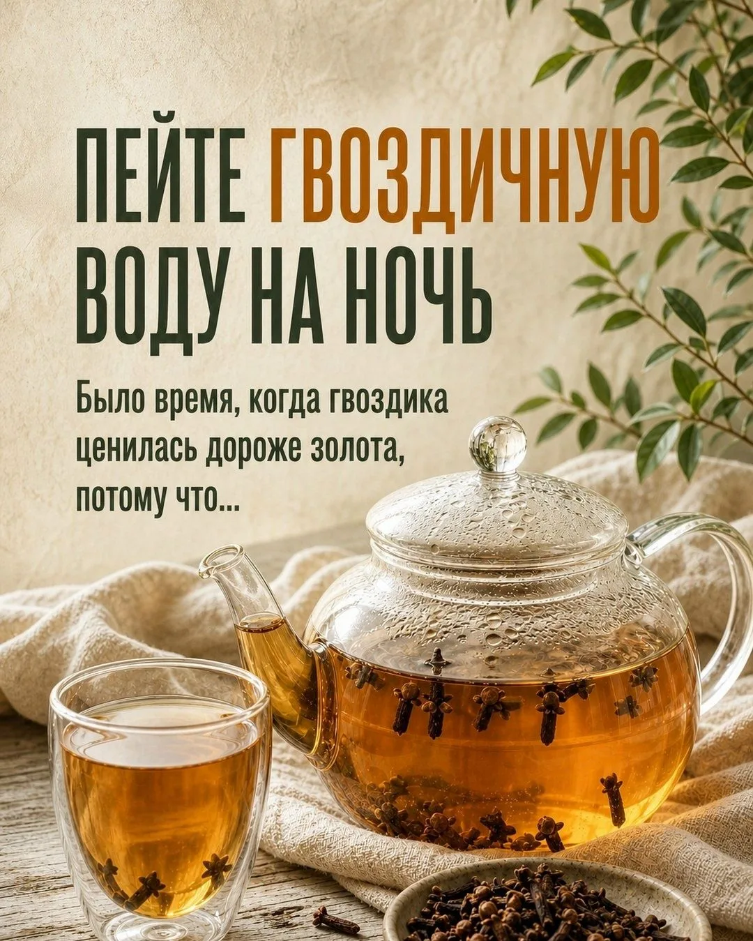 ПЕЙТЕ ГВОЗДИЧНУЮ ВОДУ НА НОЧЬ