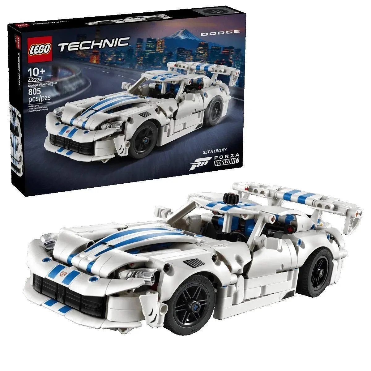 LEGO выпустила Dodge Viper GTS-R с рабочим V10 — у модели реально двигаются все десять ...