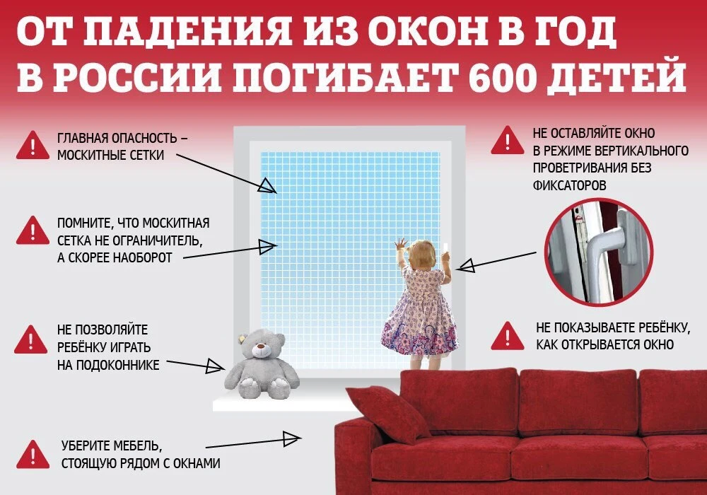 Памятка, как уберечь ребенка от падения из окна