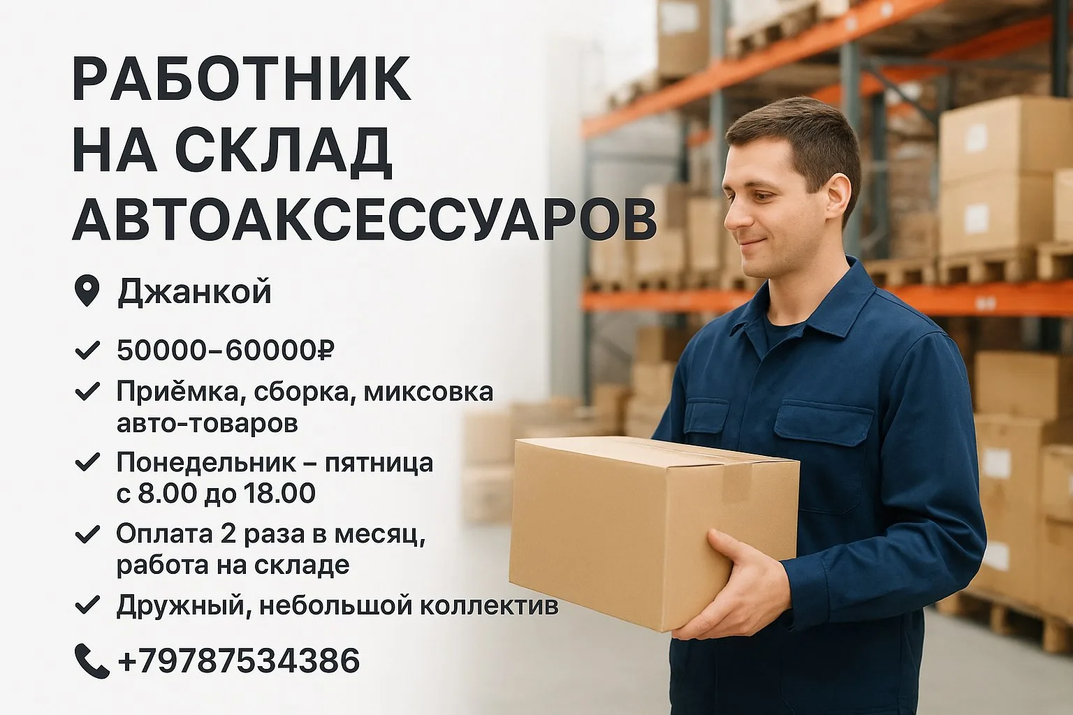 🔊 РАБОТНИК НА СКЛАД АВТОАКСЕССУАРОВ