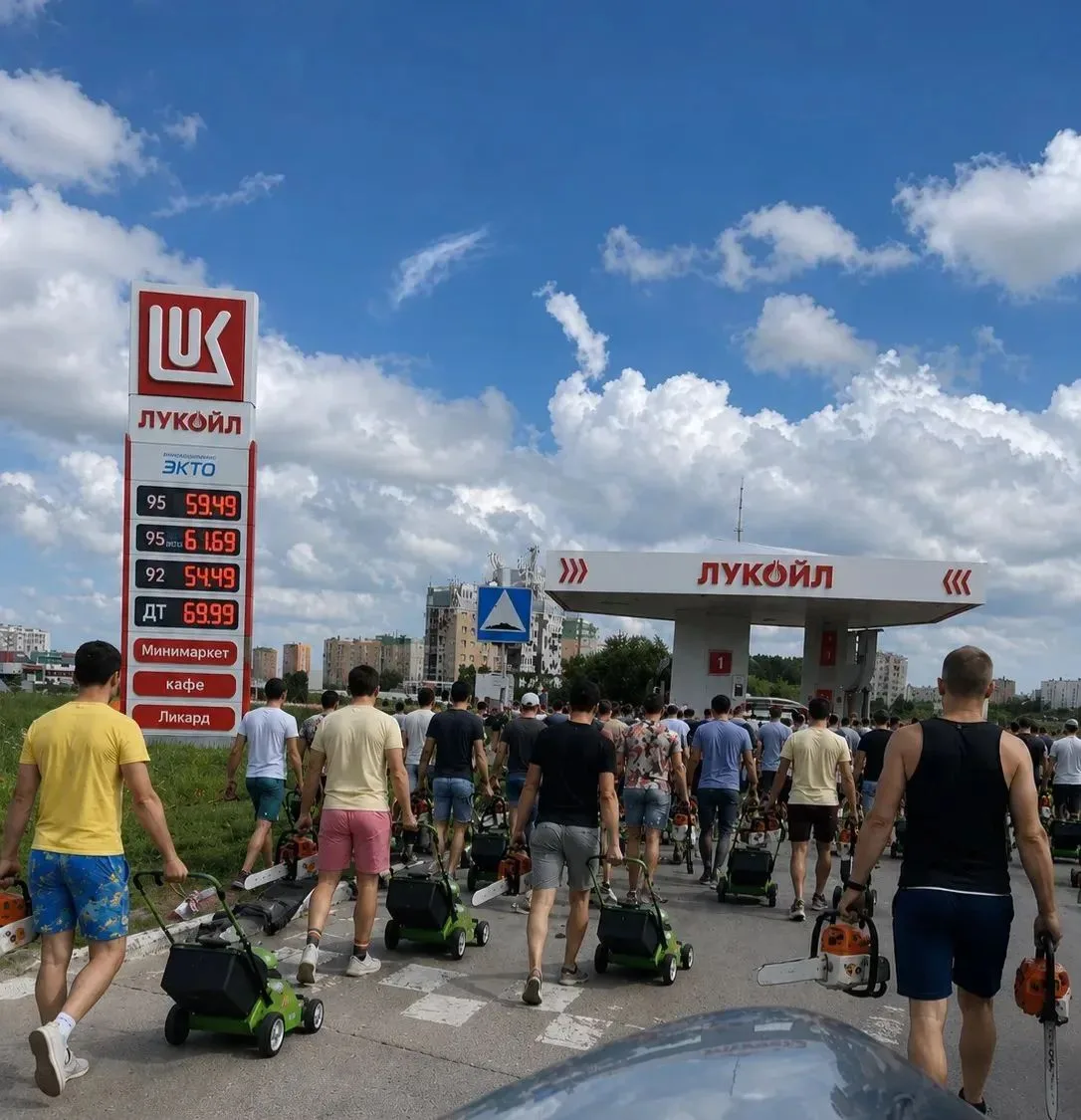 😁Людям с бензопилами,  газонокосилками и пр. теперь не обязательно нести их на заправк...