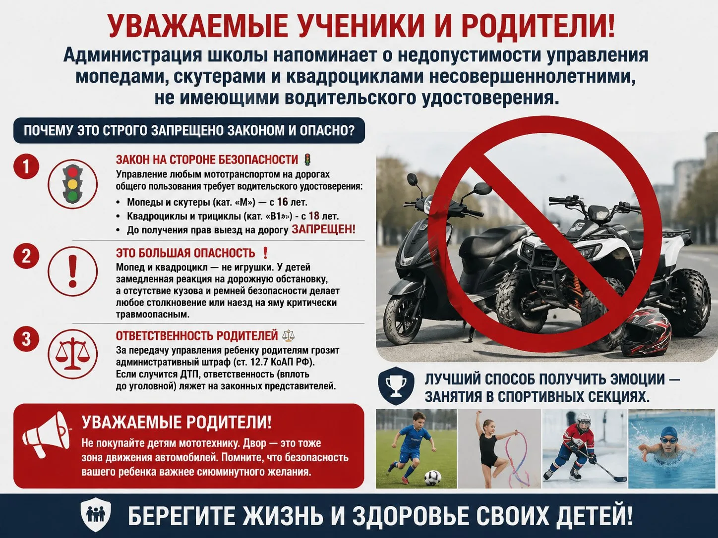 Уважаемые ученики и родители! Администрация школы напоминает о недопустимости управлени...