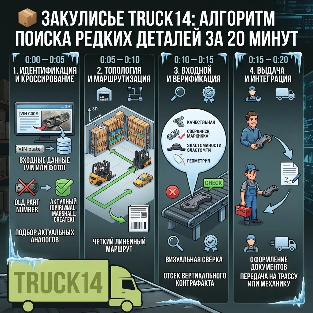 📦 Закулисье Truck14: алгоритм поиска редких деталей за 20 минут

Я не терплю хаос. В складской логи