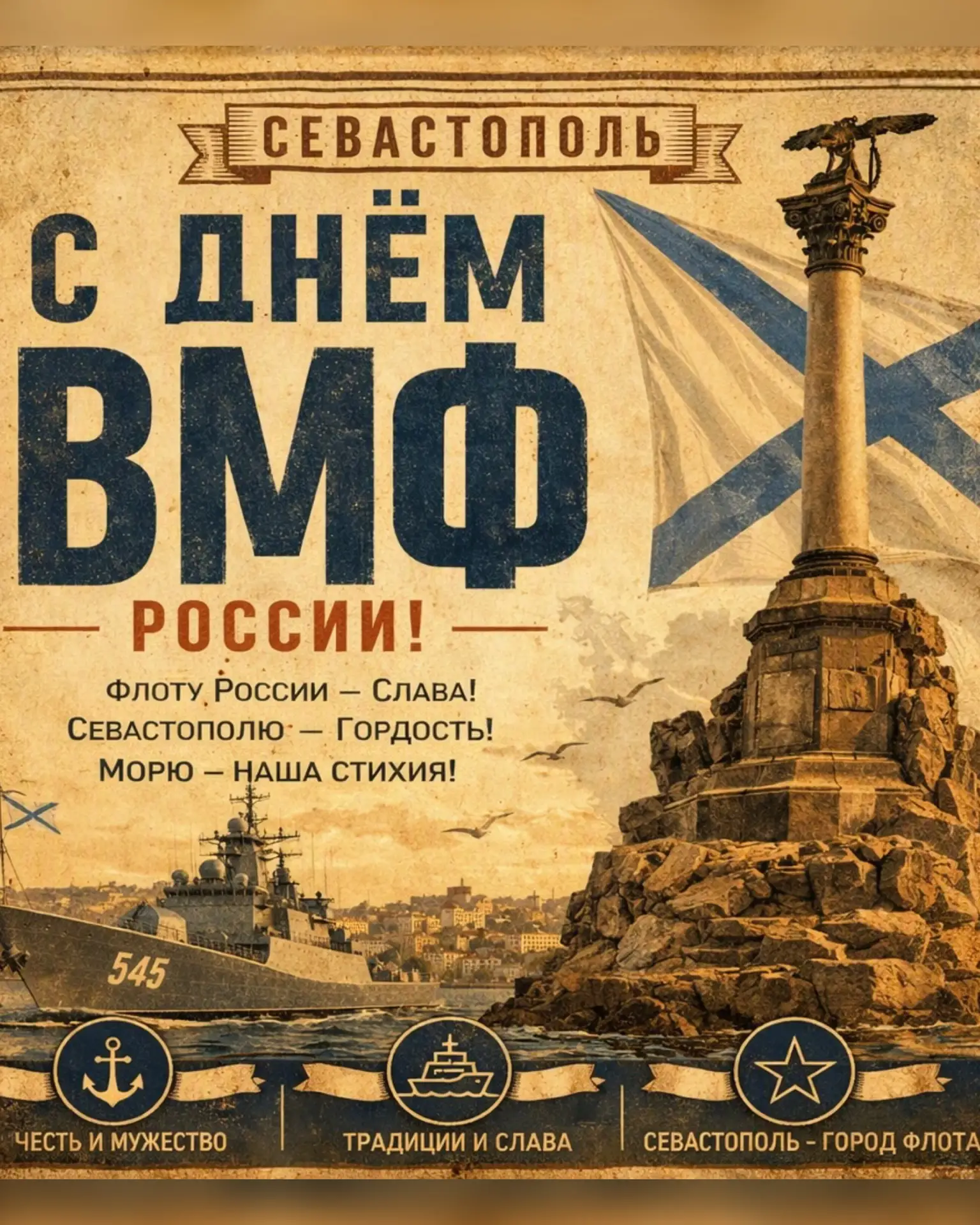 С Днём Военно-Морского Флота! ⚓️ 

Для Севастополя и Крыма этот праздник - больше, чем дата в календ