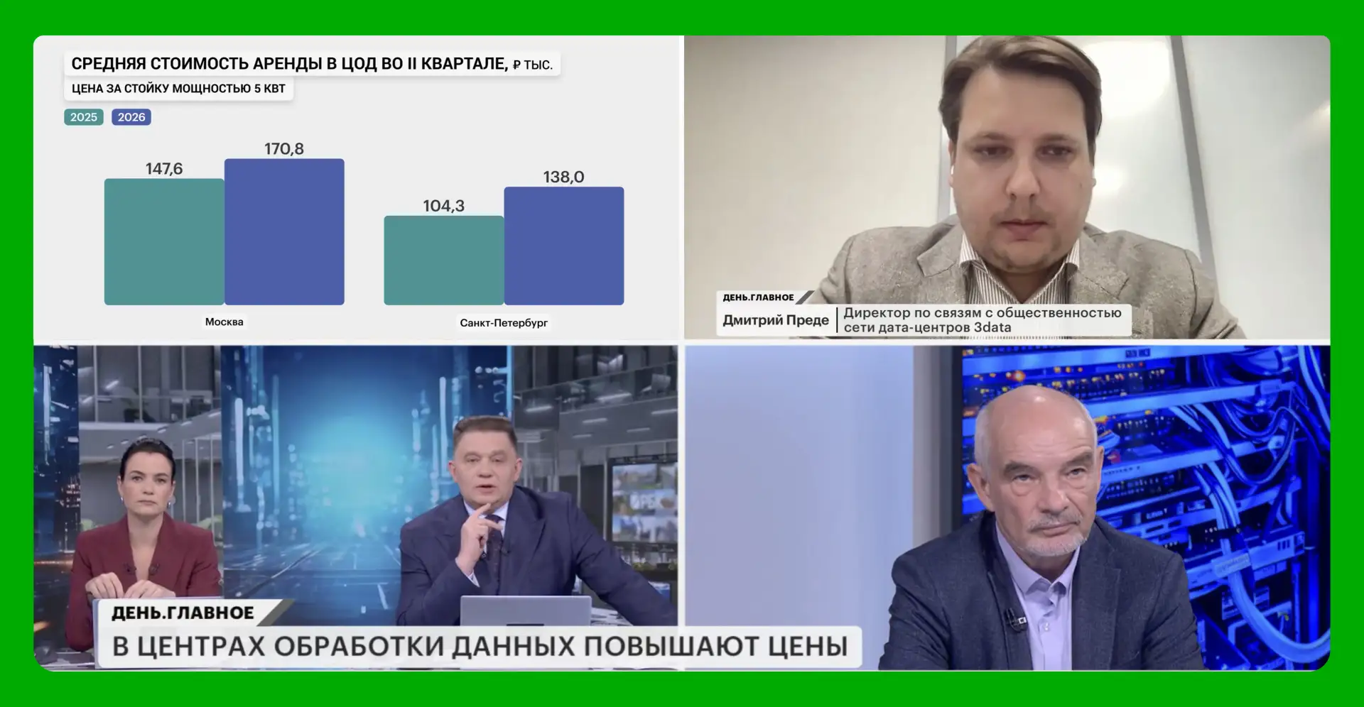 Приняли участие в прямом эфире РБК: почему места в дата-центрах дорожают