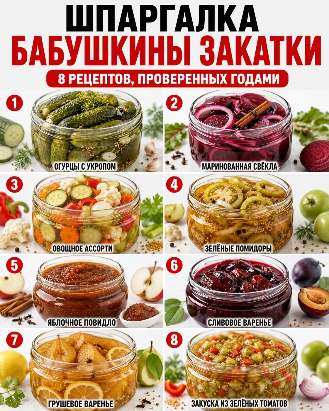 🫙 ШПАРГАЛКА ПО БАБУШКИНЫМ ЗАКАТКАМ