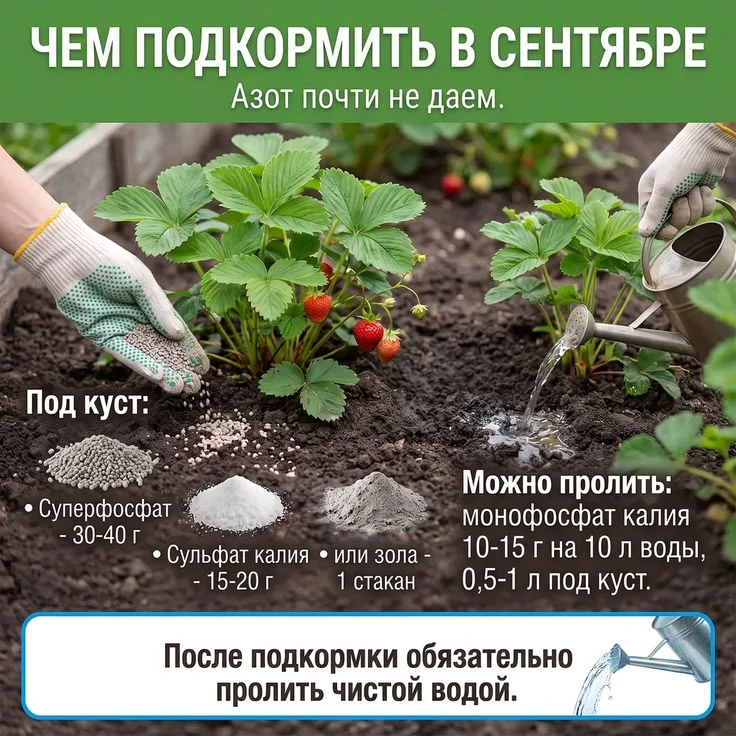 ◾Подкормка клубники в сентябре