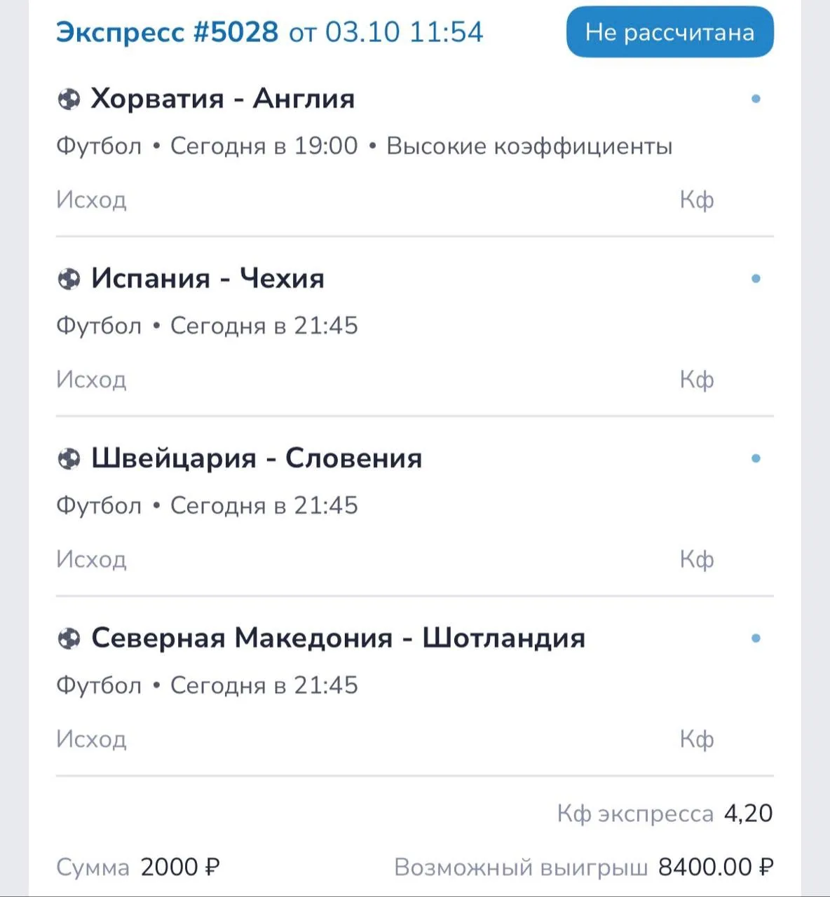 Сегодня неплохая линия - много футбола.