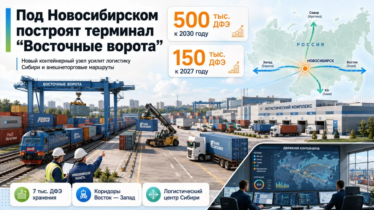 Главгосэкспертиза одобрила строительство контейнерного терминала «Восточные ворота» под Новосибирско