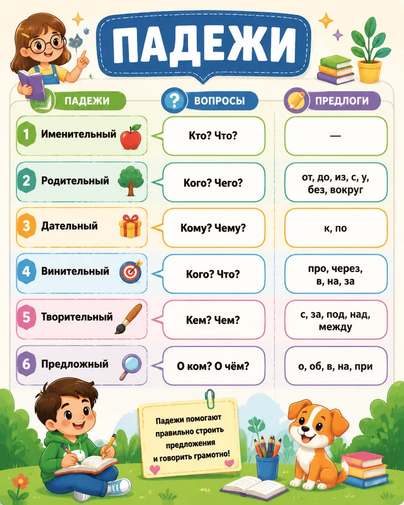 📚 Падежи и ударения