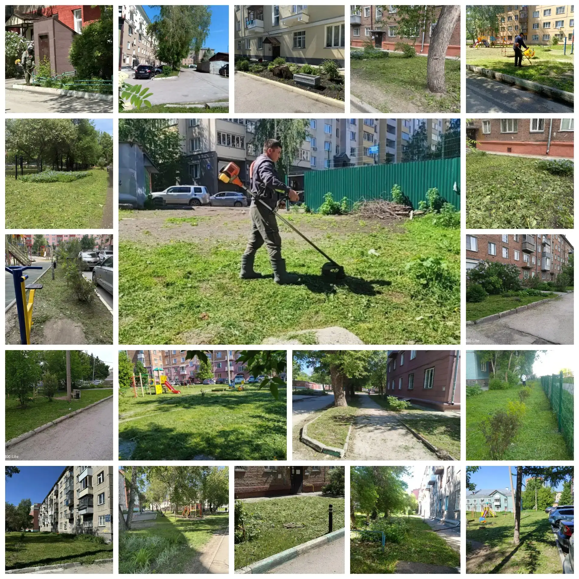 ☀️ С первой неделей 
тёплого лета во дворах
стало ещё комфортнее:
аккуратные газоны и 
приятный аром