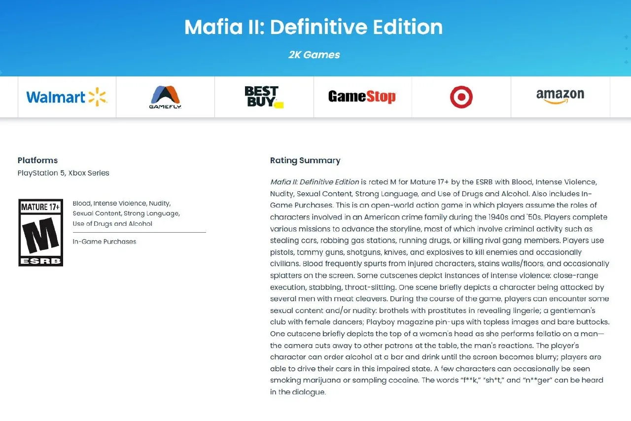 ‼️ Mafia II и Mafia III могут получить отдельные версии для PS5 и Xbox Series
