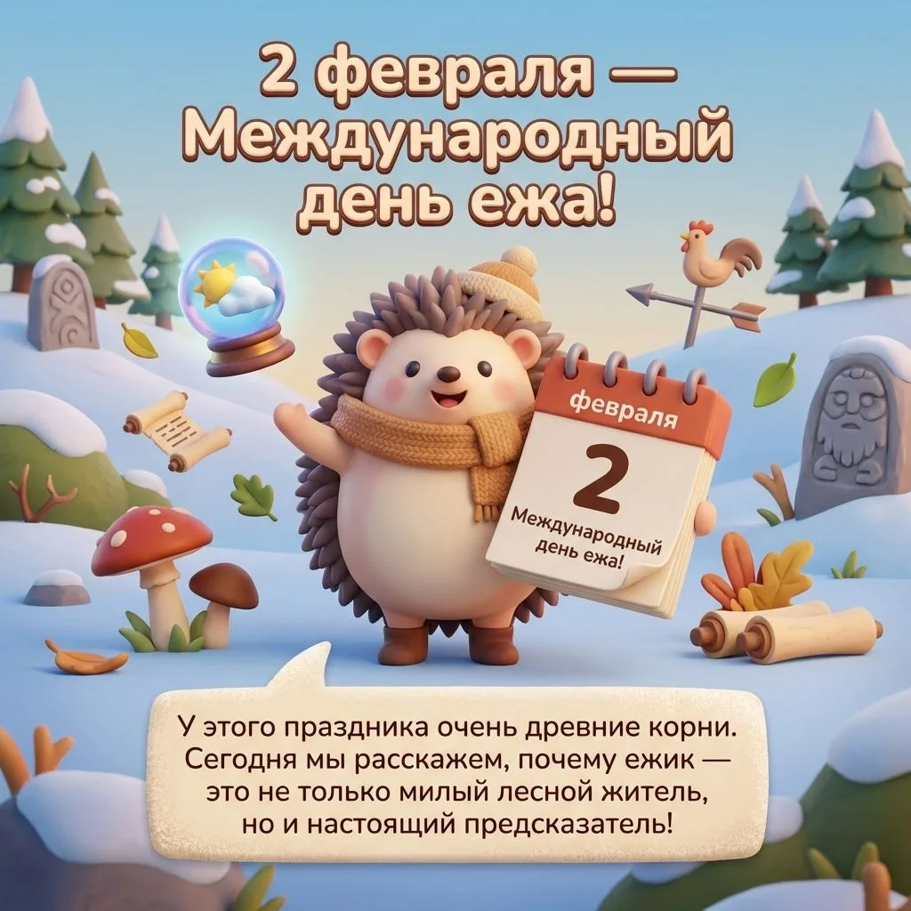 🦔2 февраля — День ежа! 🐾
