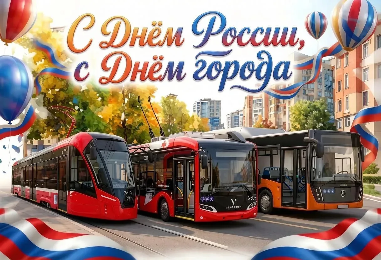 🇷🇺Уважаемые жители и гости Ижевска, дорогие пассажиры! 

🚋🚎🚌 Коллектив "ИжГЭТ" поздравляет вас 