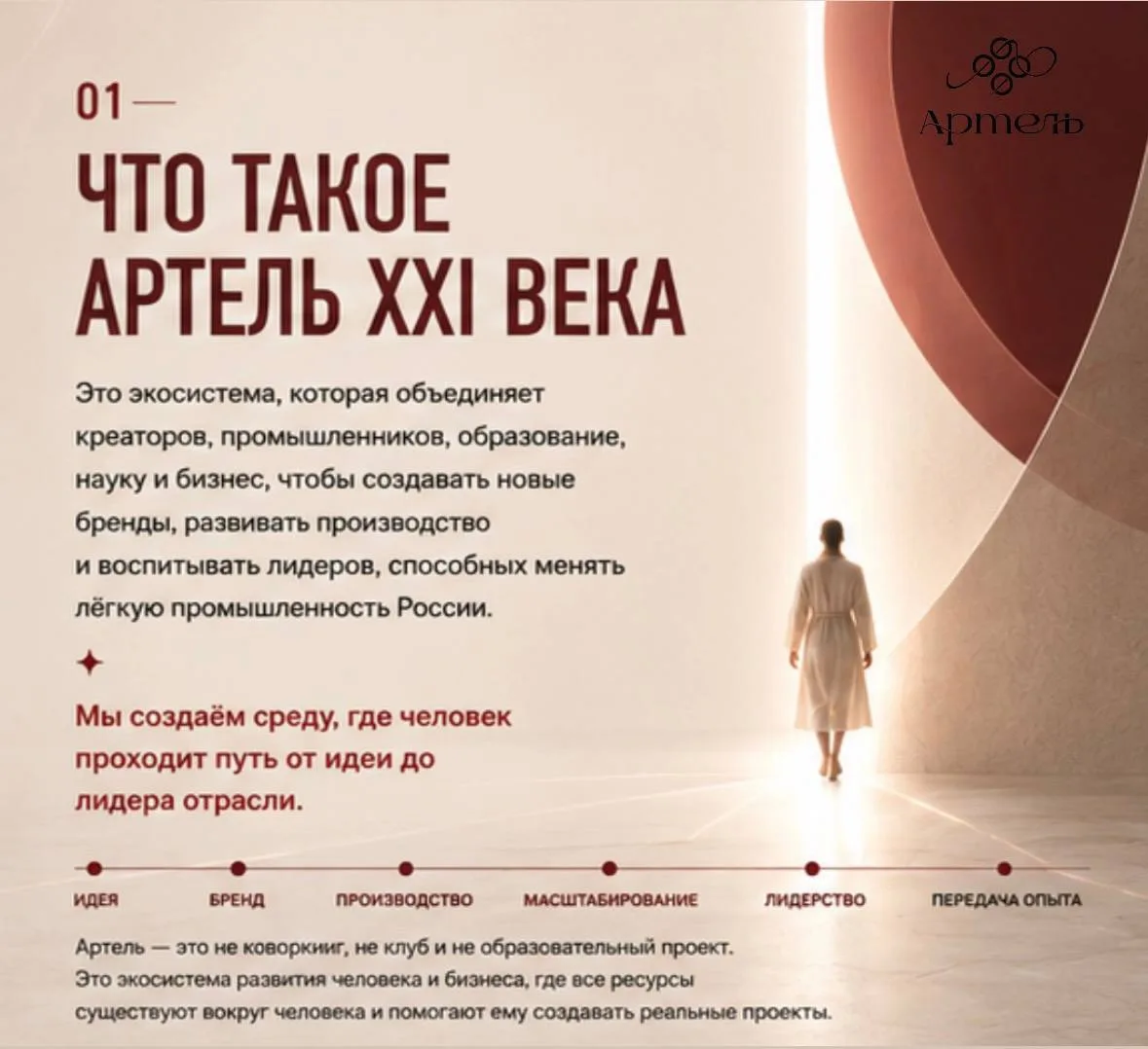 Листайте карусель и знакомьтесь с философией Артель.