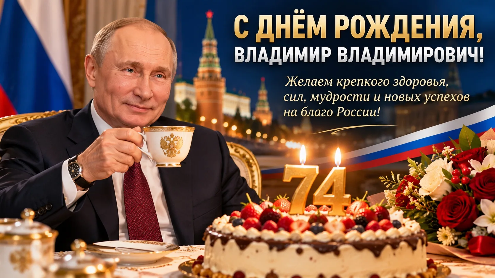 🎂 ВЛАДИМИРУ ПУТИНУ — 74: ПРЕЗИДЕНТ РОССИИ ОТМЕЧАЕТ ДЕНЬ РОЖДЕНИЯ